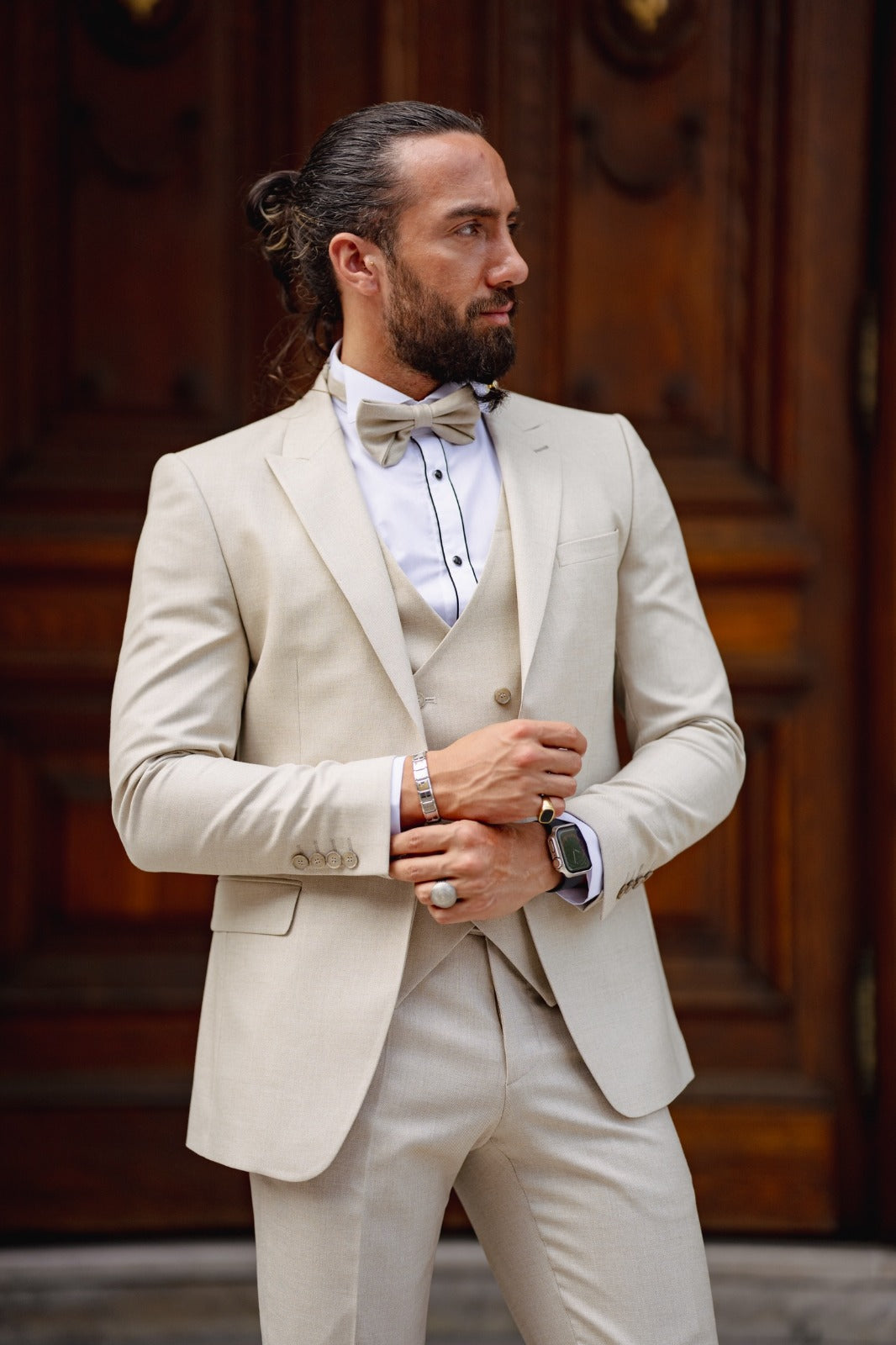 Eder Beige Tuxedo Suit