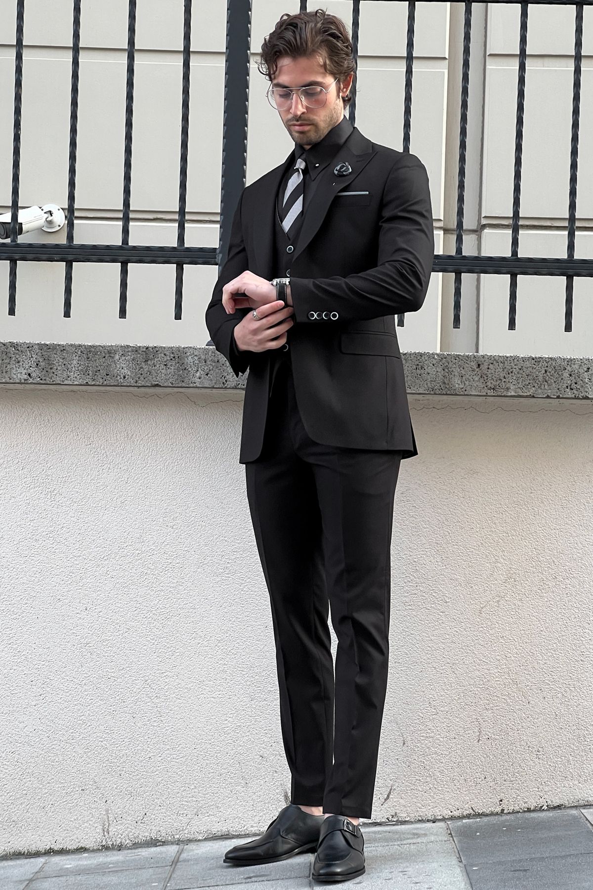 Siena Black Slim Fit Suit