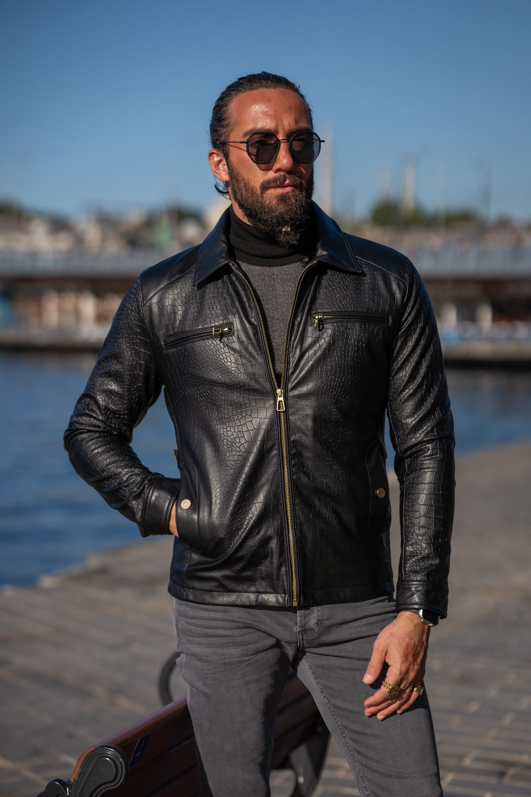 Sami Black Slim Fit Jacket