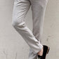 Axim Beige Self-Pattened Slim Fit Pants