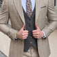 Aspen Beige Plaid Slim Fit Suit