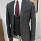 Selma Anthracite Patterned Slim Fit Suit