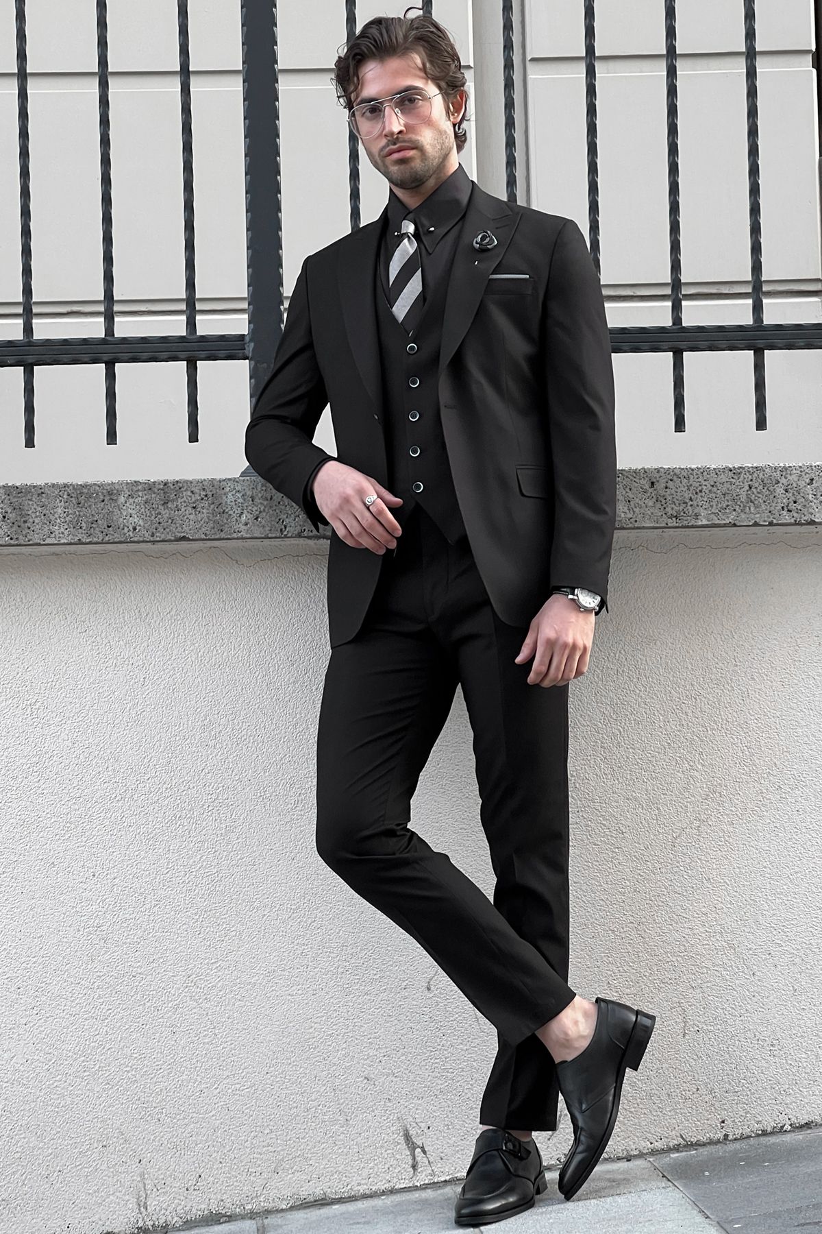 Siena Black Slim Fit Suit