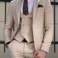 Thomas Beige Self-Patterned Slim Fit Suit