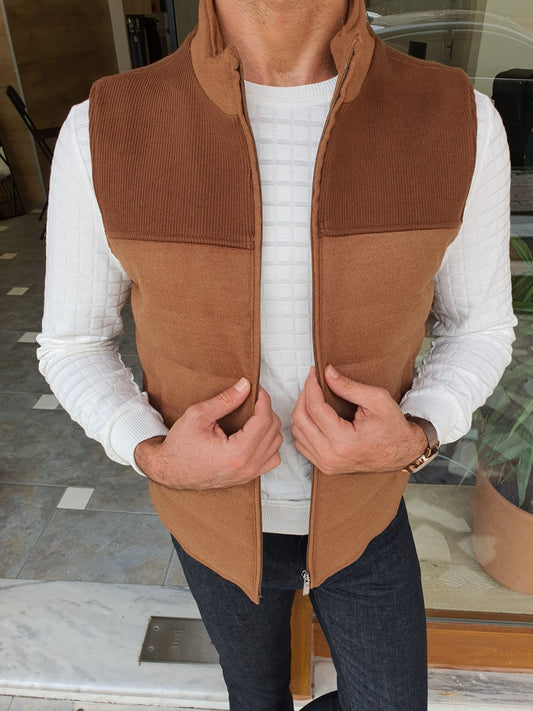 Merida Camel Slim Fit Cachet Vest