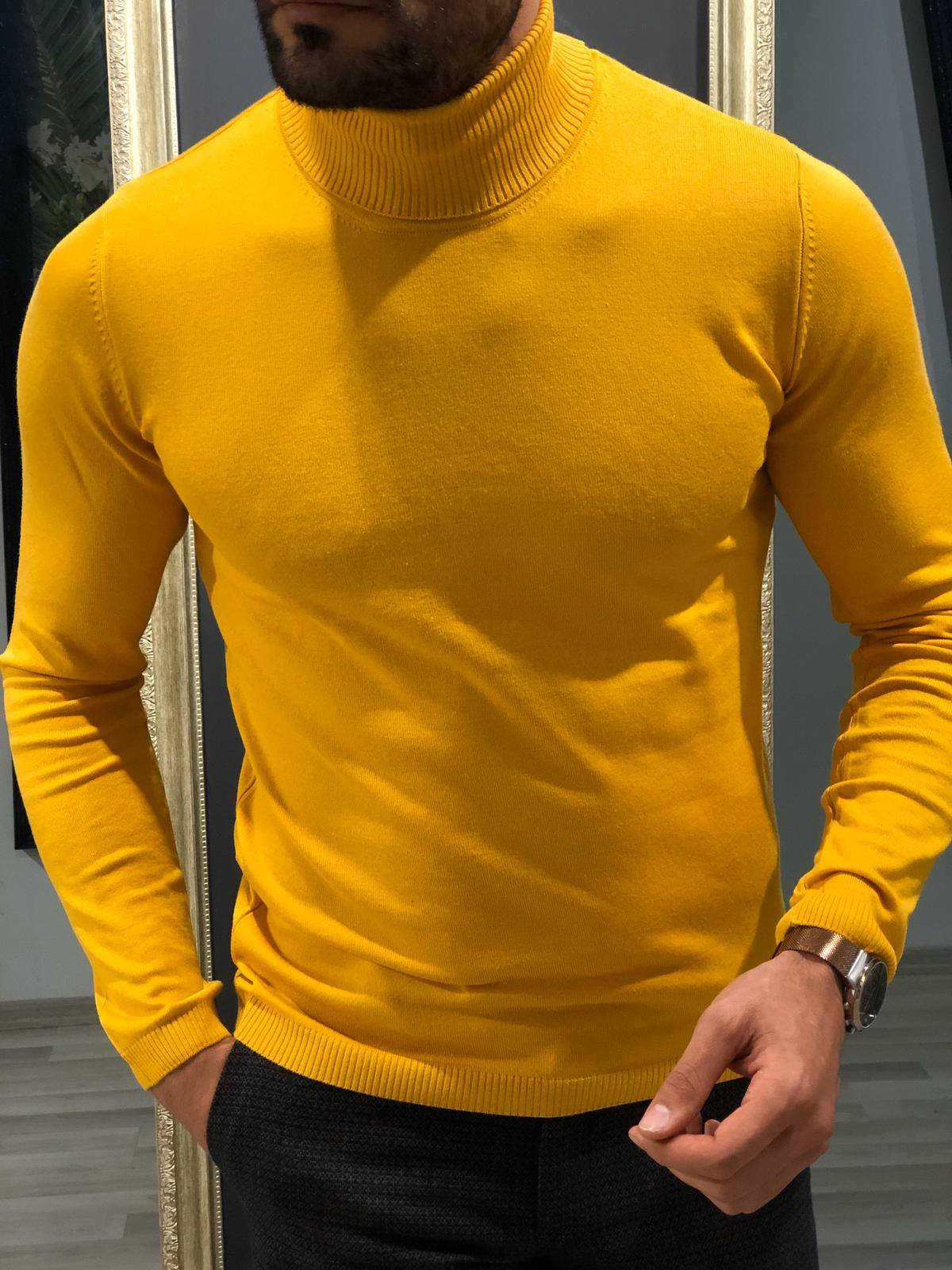 Lugano Yellow Turtleneck Knitwear