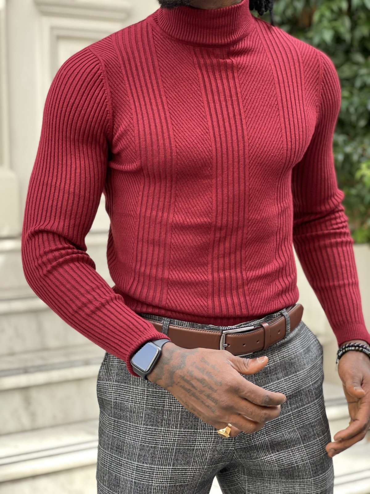 Treviso Red Turtleneck Sweater