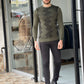 Tucson Khaki Patterned Slim fit Sweater