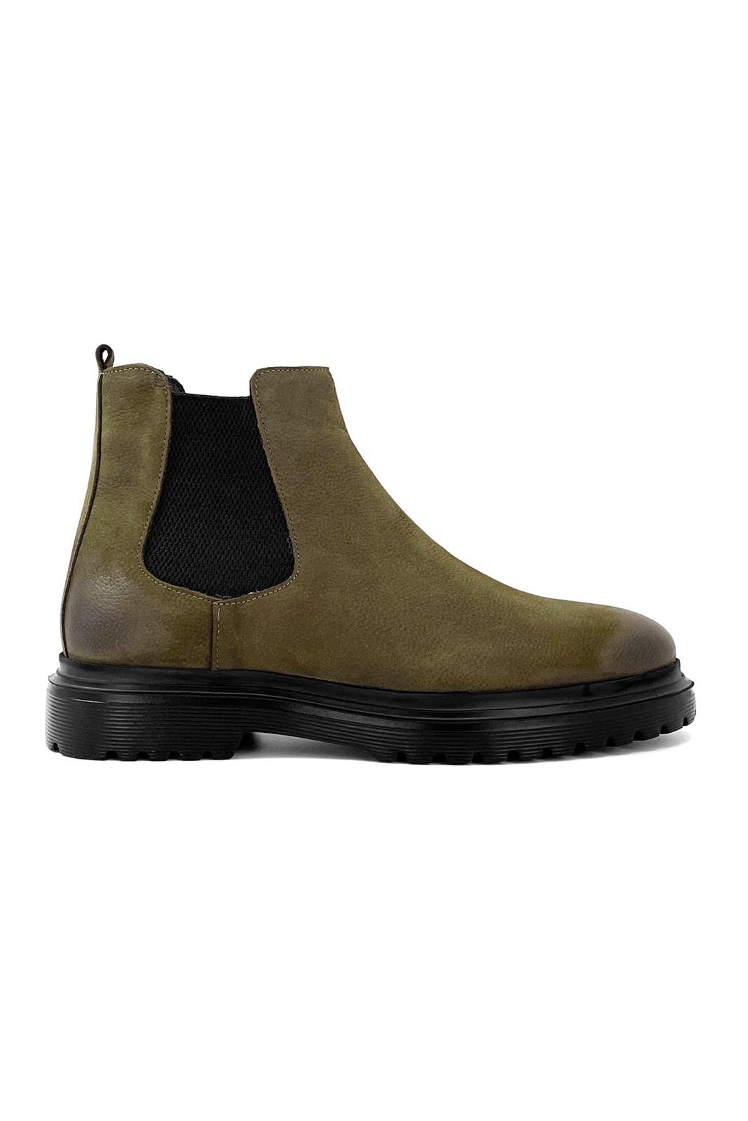 Lucas Khaki Nubuck Leather Boots