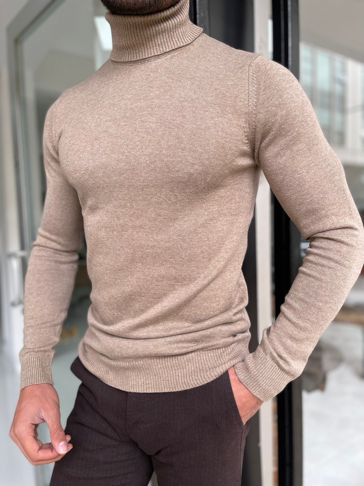 Hamilton Mink Slim Fit Turtleneck Sweater