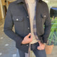 Leon Black Slim Fit Coat