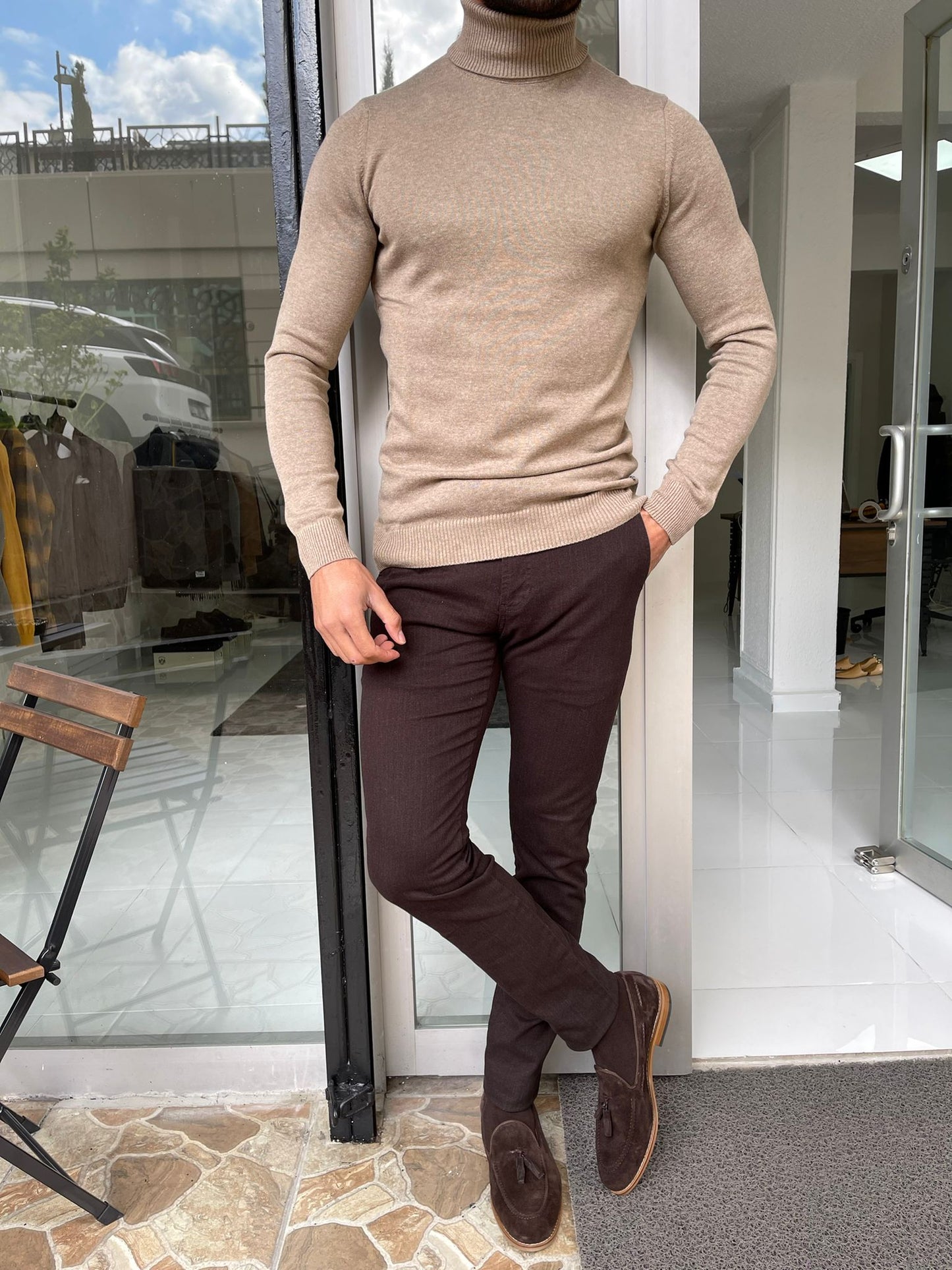 Hamilton Mink Slim Fit Turtleneck Sweater