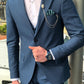 Pinara Navy Blue Slim Fit Suit