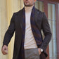 Avila Brown Slim Fit Coat