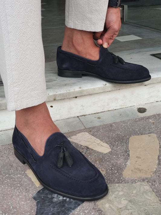 Napoca Suede Navy Blue Loafers