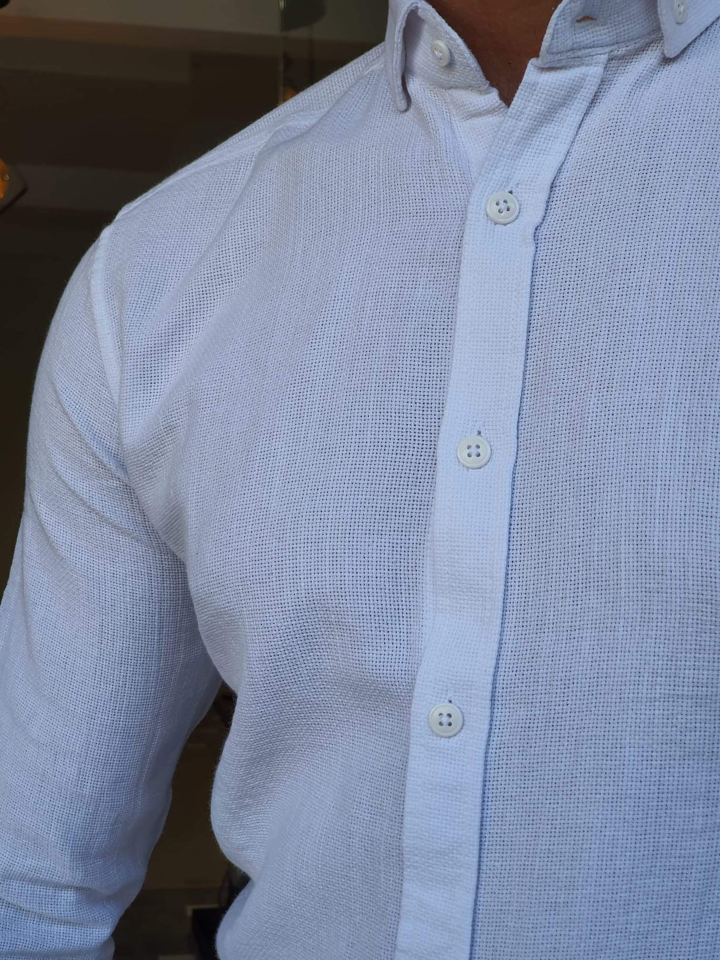 Chester White Patterned Slim Fit Shirt
