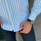 Gareth Blue Striped Slim Fit Shirt