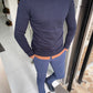 Jake Navy Blue Slim Fit Sweater