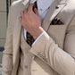 Thomas Beige Self-Patterned Slim Fit Suit