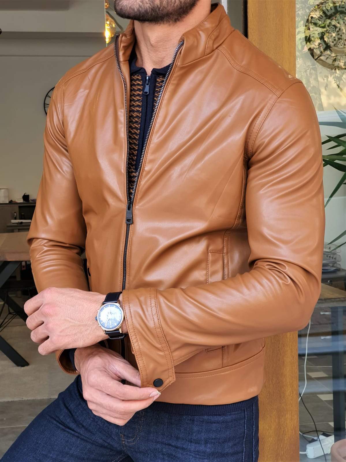 Khaki/Black Spring/Autumn Casual Fashion Jackets Men's Brand Slim Fit  Jackets Male Motorcycle Zipper Coats… | Mens jackets casual, Jackets men  fashion, Mens jackets