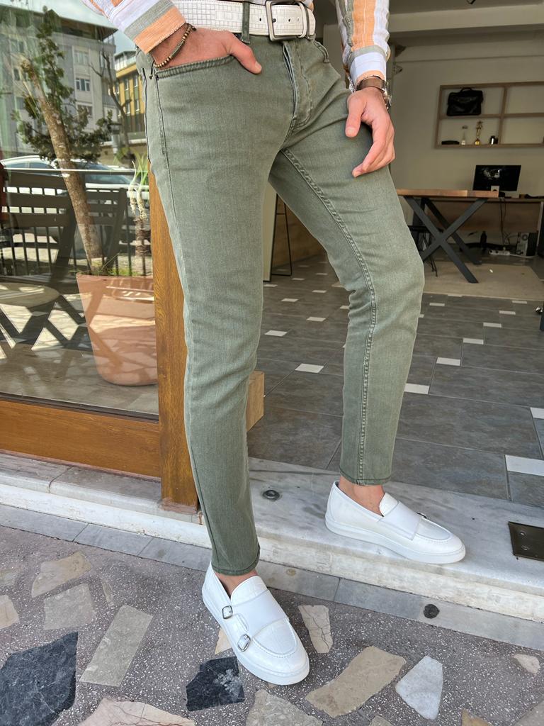 Bern Khaki Slim Fit Jeans