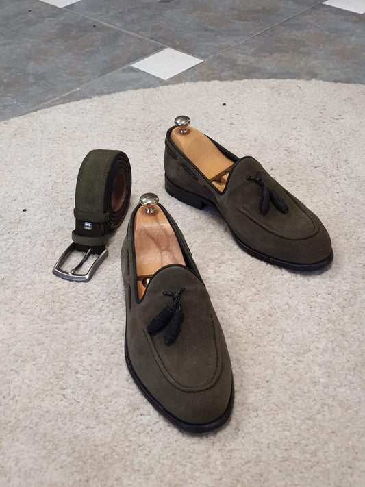 Napoca Suede Khaki Loafers