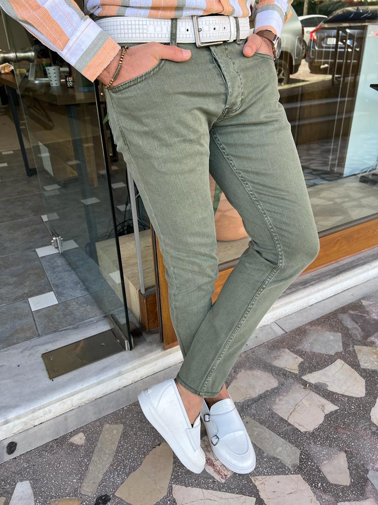 Bern Khaki Slim Fit Jeans