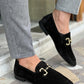 Firencia Suede Black Loafers