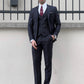Levi Plaid Slim Fit Business Suit (Black & Navy Blue)