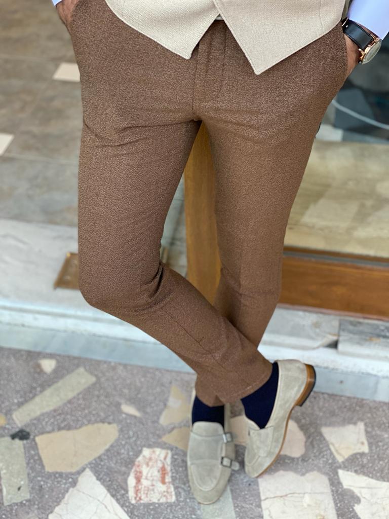 Augusta Brown Slim Fit Trousers