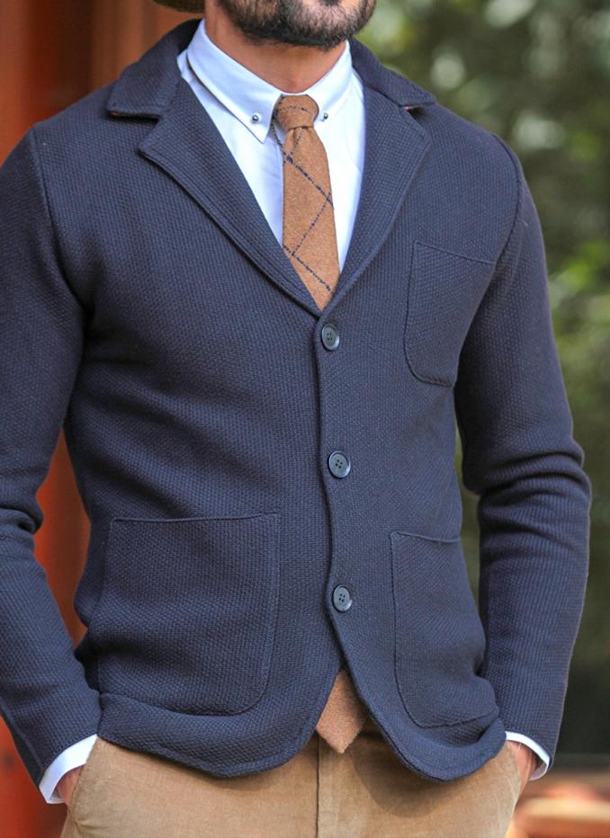 Sydera Dark Blue Knitwear Jacket