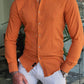 Varese Orange Patterned Slim Fit Shirt