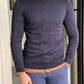 Jake Navy Blue Slim Fit Sweater
