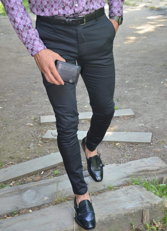 Avila Black Slim Fit Pants