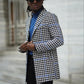 Venice Gray Plaid Slim Fit Coat