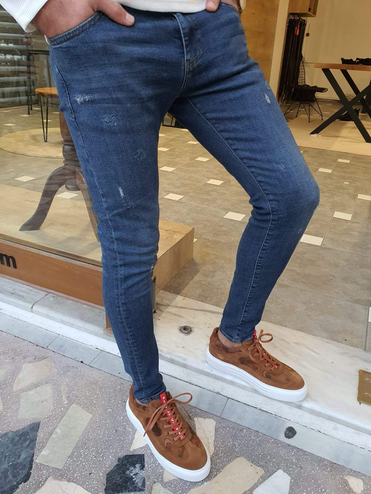 Trier Blue Slim Fit Pants