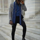 Venice Gray Plaid Slim Fit Coat