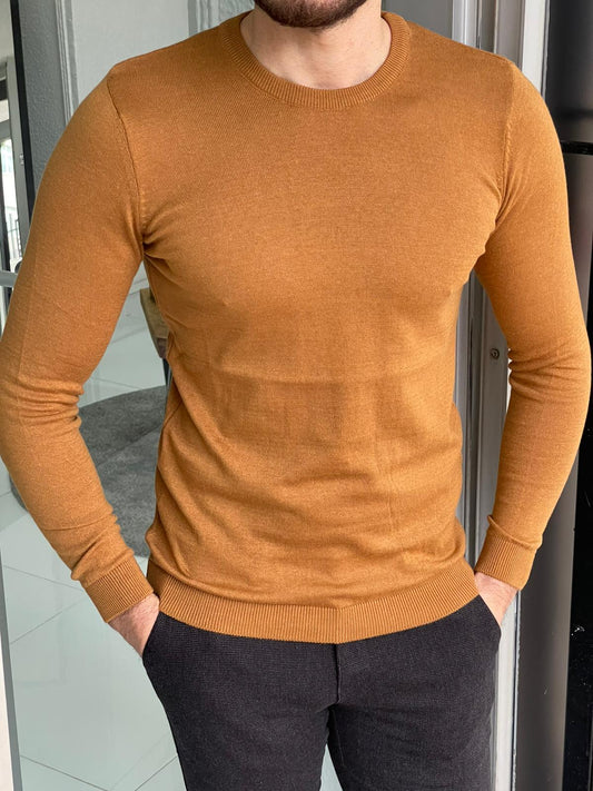 Jake Tobacco Slim Fit Sweater