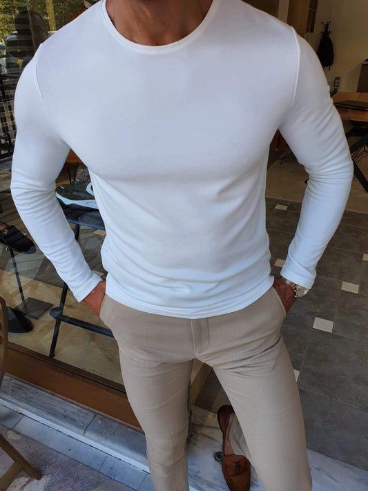 Napoca Ecru Slim Fit Sweater