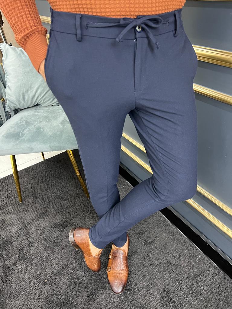 Gallen Dark Blue Slim Fit Pants