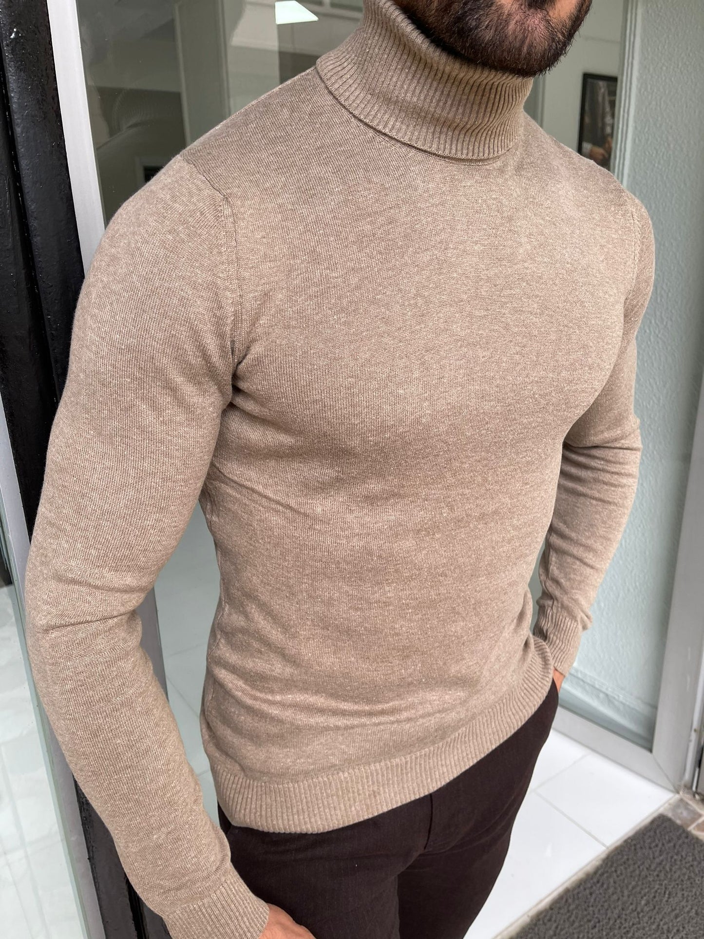 Hamilton Mink Slim Fit Turtleneck Sweater