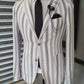 Burgas Striped Slim Fit Blazer (White & Black)