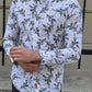 Ethan Patterned Shirt (White & Khaki)