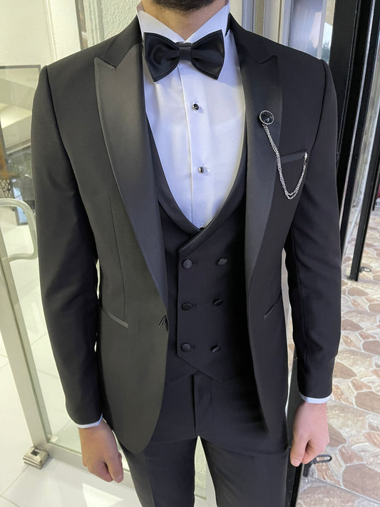 Addison Black Slim Fit Tuxedo Suit