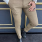 Ravello Camel Plaid Slim Fit Trousers