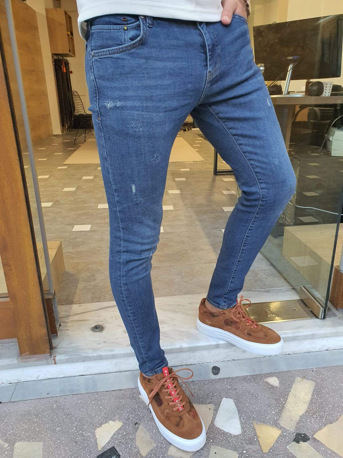 Trier Blue Slim Fit Pants