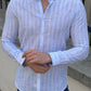 Parker Striped Shirt (White & Blue)
