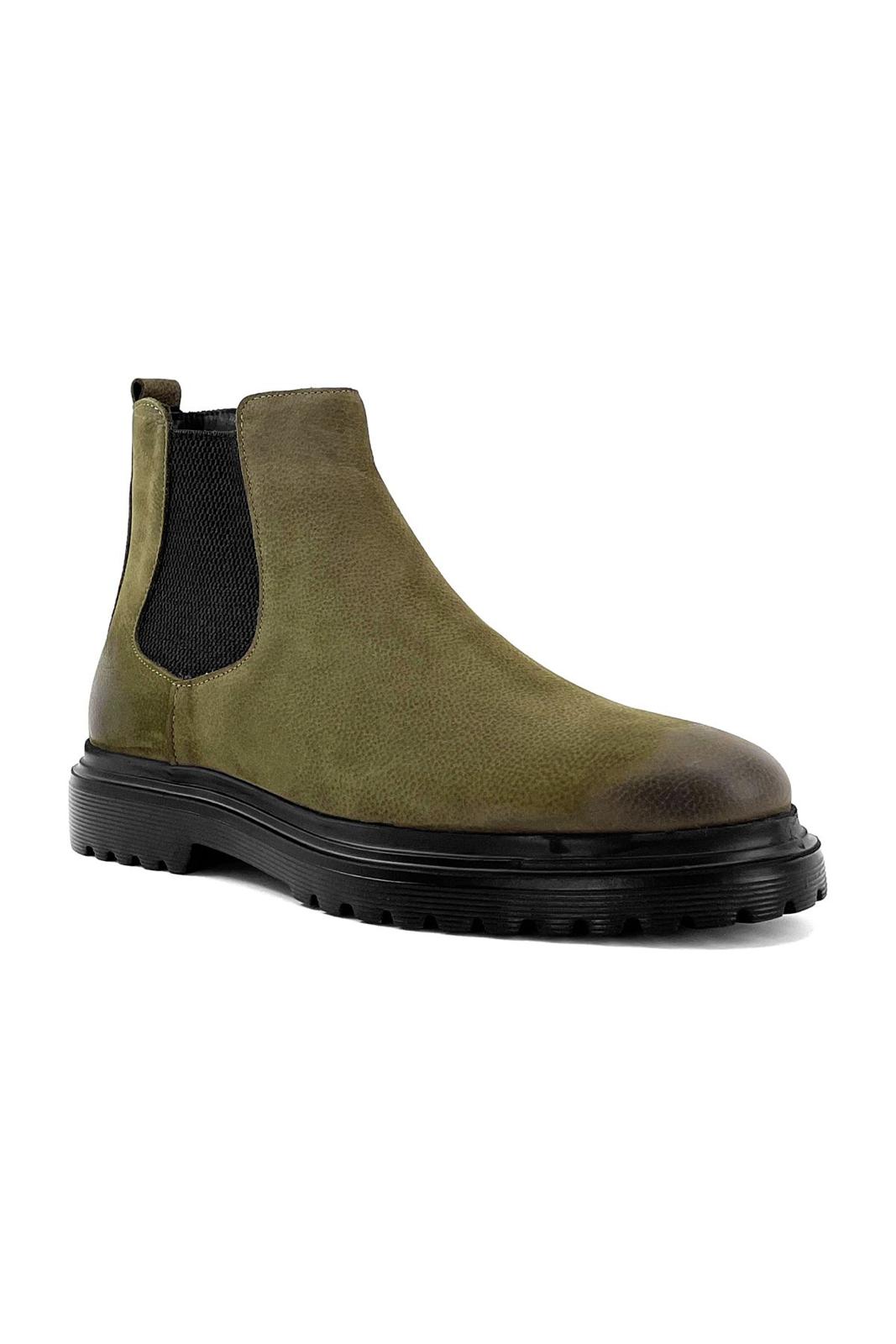 Lucas Khaki Nubuck Leather Boots