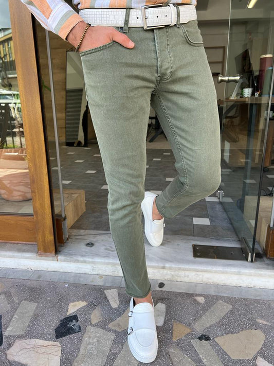 Bern Khaki Slim Fit Jeans