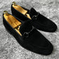 Rava Suede Black Loafers